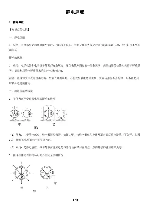 静电屏蔽  专题