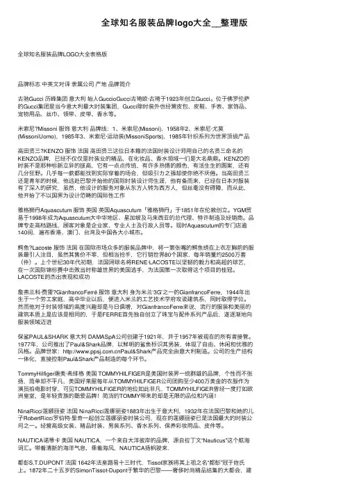 全球知名服装品牌logo大全__整理版