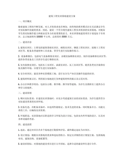 建筑工程实训基地建设方案