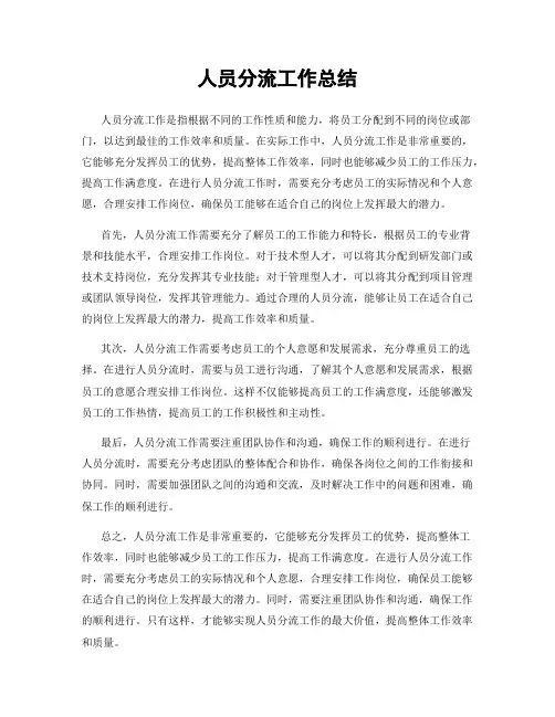 人员分流工作总结