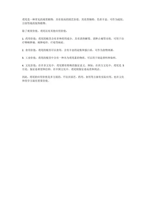 鸢尾的应用价值