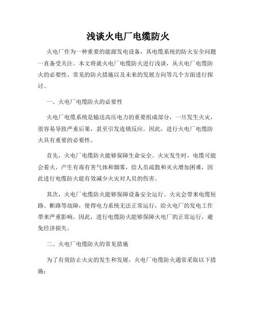 浅谈火电厂电缆防火