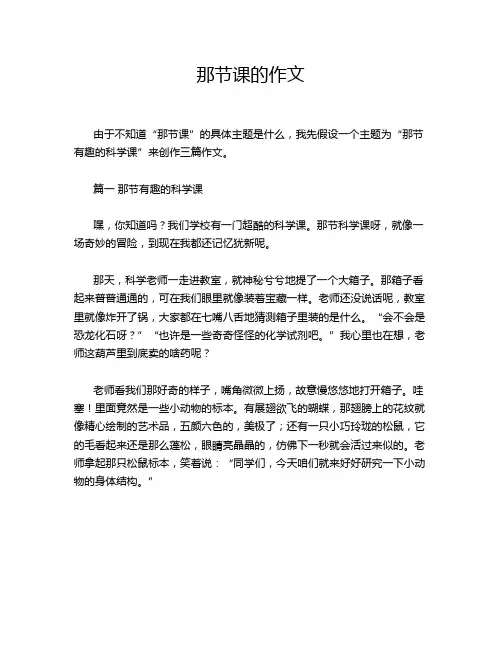 那节课的作文
