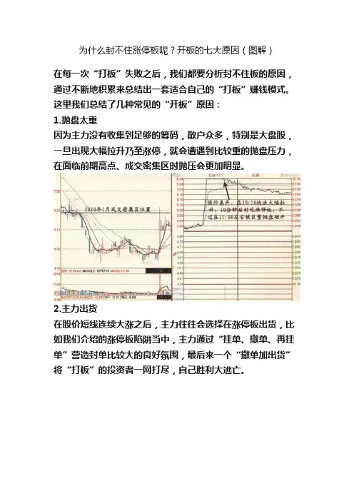 为什么封不住涨停板呢？开板的七大原因（图解）
