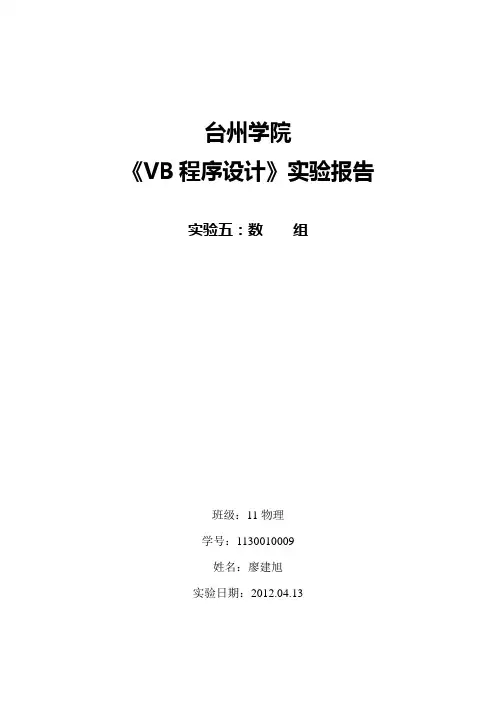VB实验报告5