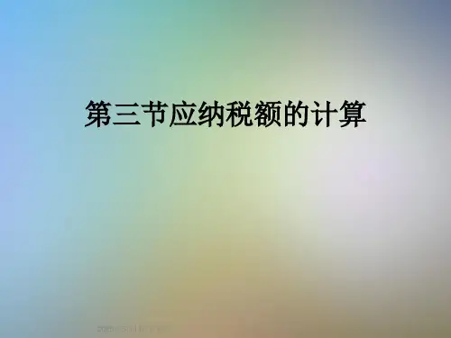 第三节应纳税额的计算