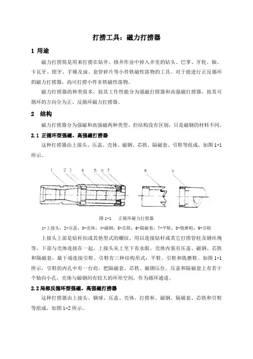 石油工程技术  井下作业  打捞工具：磁力打捞器