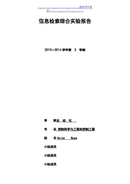 信息检索大作业 (最终版)