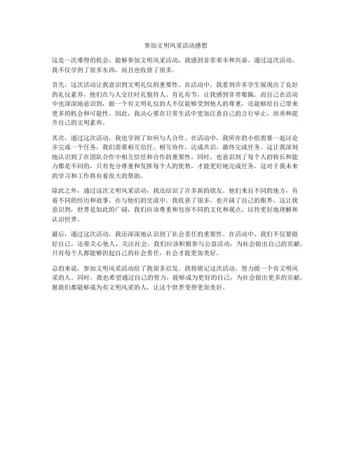 参加文明风采活动感想
