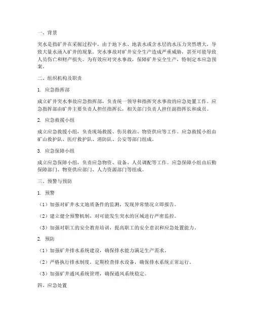 突水应急预案