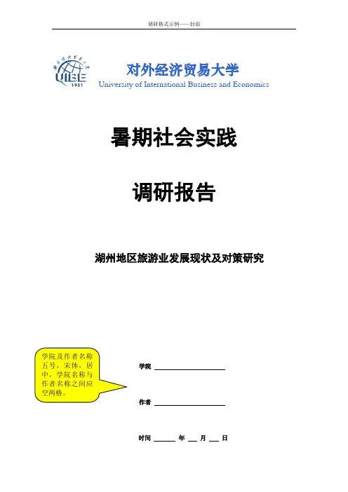 调研报告格式示例