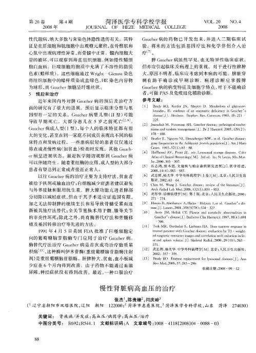 慢性肾脏病高血压的治疗