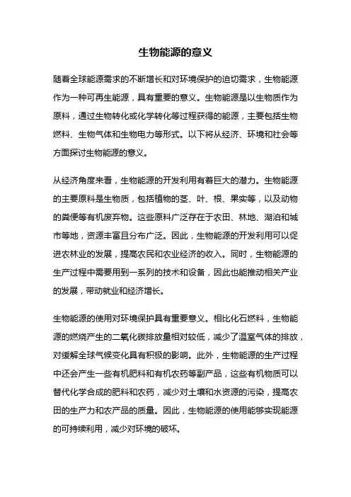 生物能源的意义
