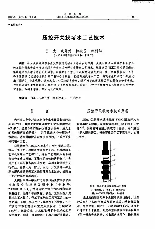 压控开关找堵水工艺技术