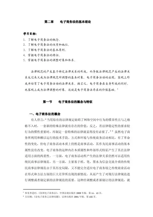 电子商务法的基本理论