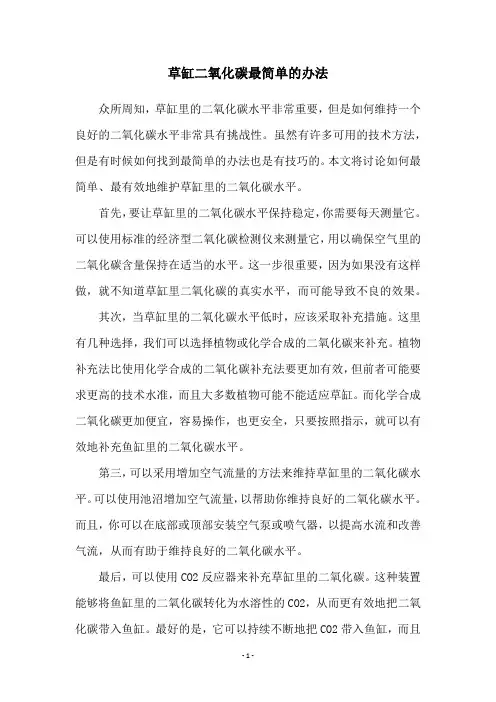 草缸二氧化碳最简单的办法