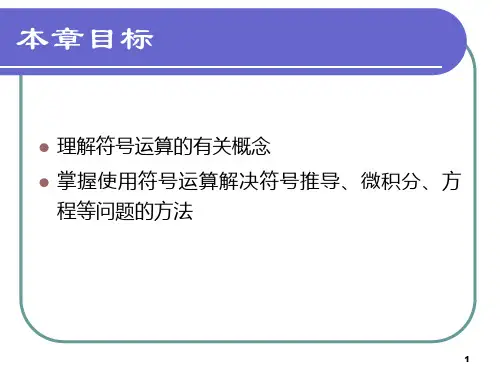 【精品】计算机仿真技术PPT课件第五章 符号运算26页PPT文档