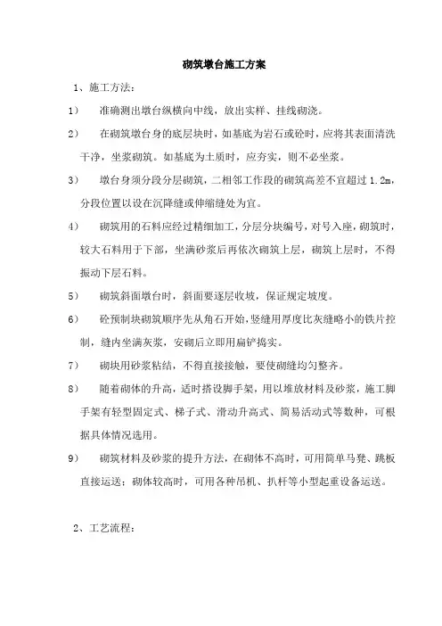 砌筑墩台施工方案