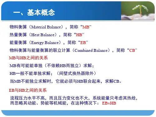 北京化工大学——《化工设计》物料衡算与热量衡算