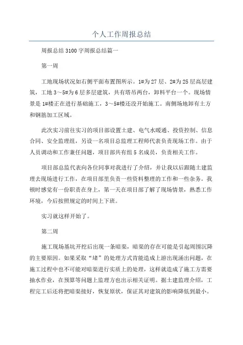 个人工作周报总结