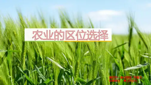 人教版高中地理一轮复习课件-农业的区位选择(共55张PPT)