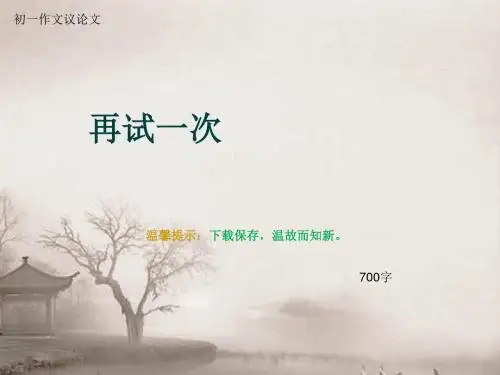 初一作文议论文《再试一次》700字