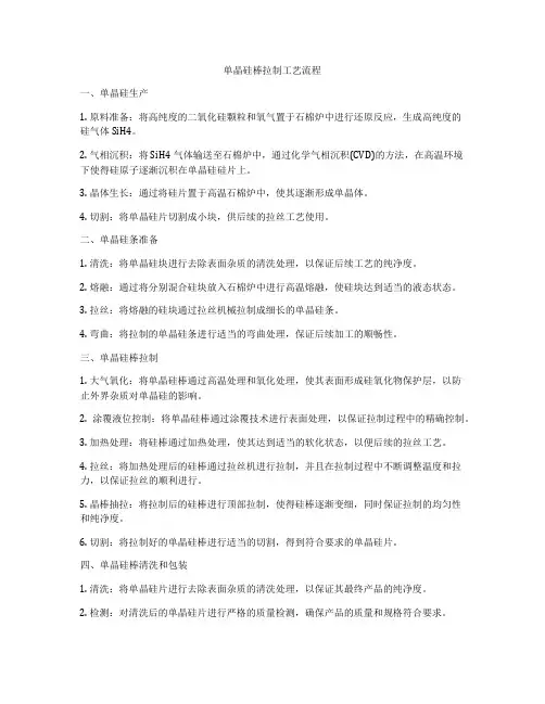 单晶硅棒拉制工艺流程