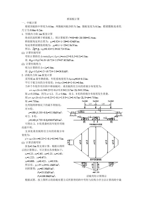 桥面板计算
