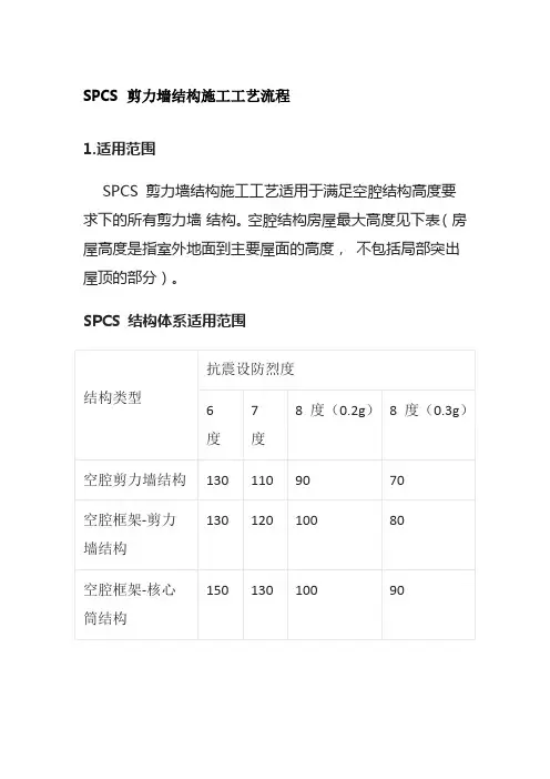 SPCS 剪力墙结构施工工艺流程全套