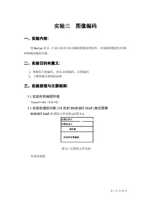 数字图像处理实验报告 (图像编码)