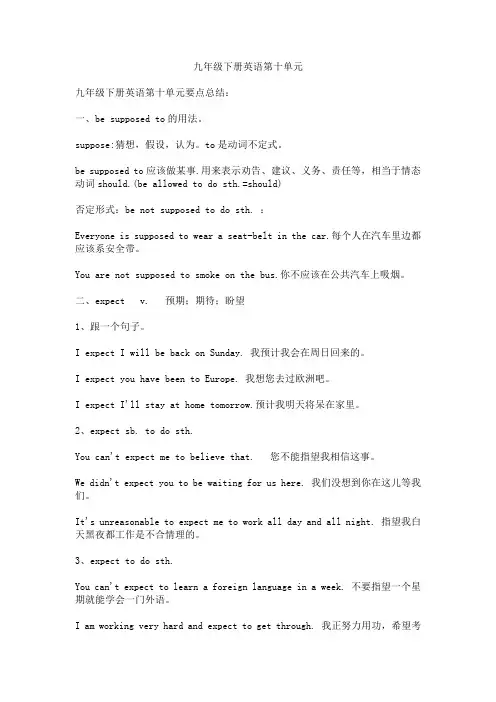 九年级下册英语第十单元