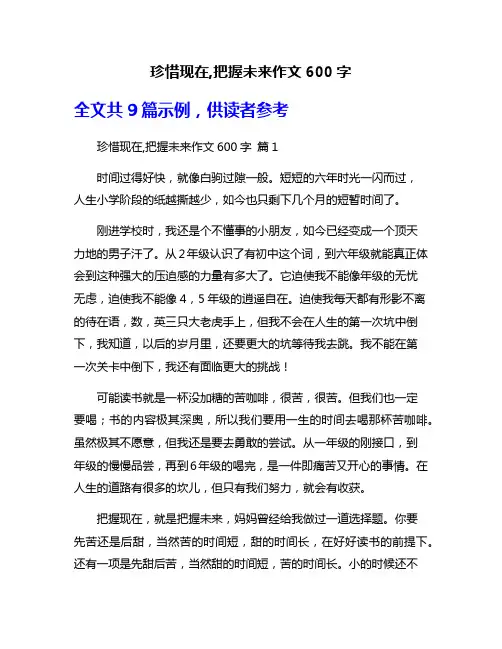 珍惜现在,把握未来作文600字