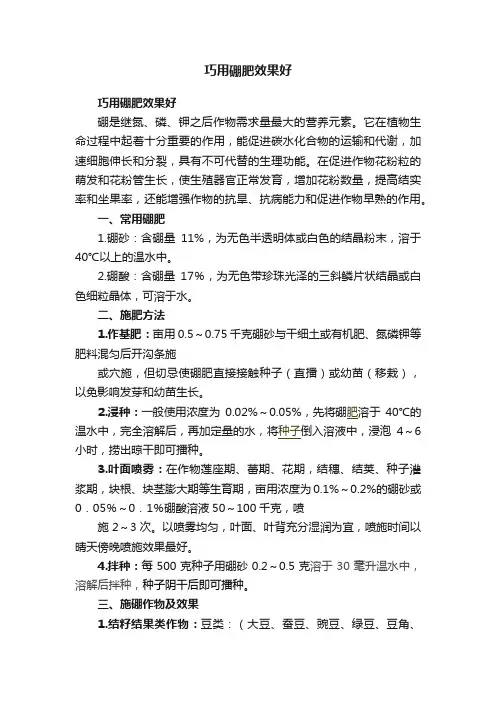 巧用硼肥效果好