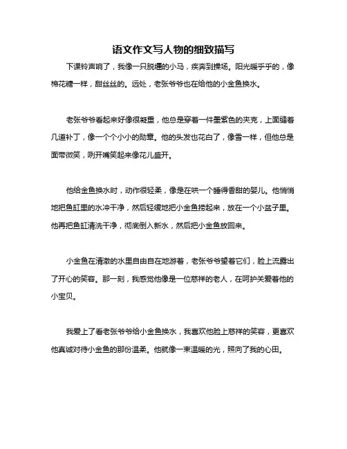 语文作文写人物的细致描写