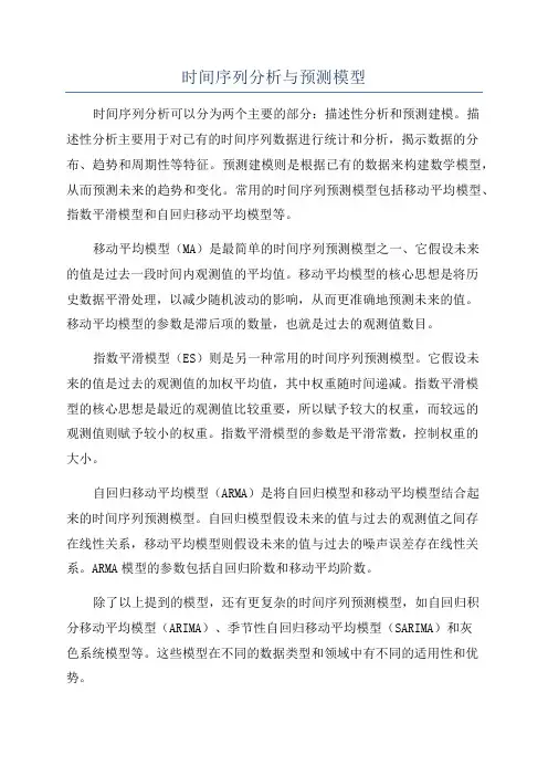 时间序列分析与预测模型