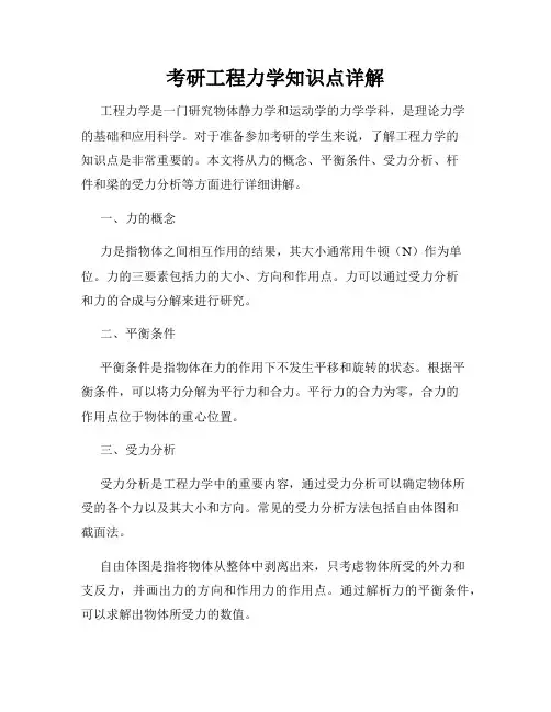 考研工程力学知识点详解