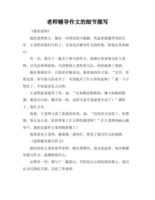 老师辅导作文的细节描写