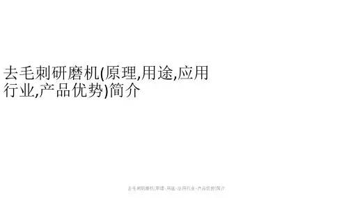 去毛刺研磨机(原理-用途-应用行业-产品优势)简介课件