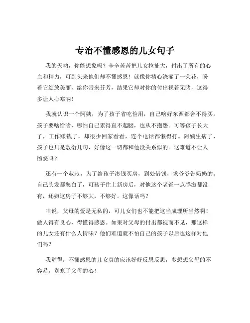 专治不懂感恩的儿女句子