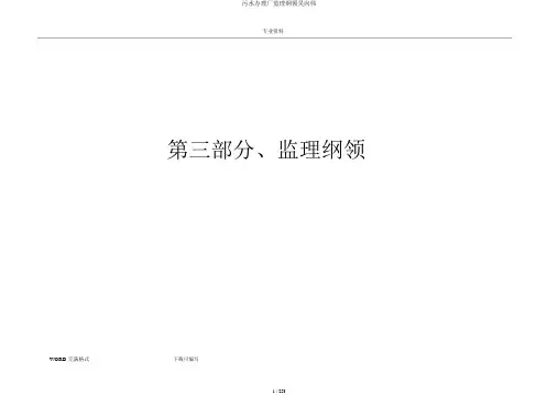 污水处理厂监理大纲吴向伟