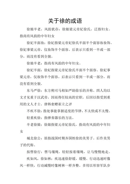 关于徐的成语