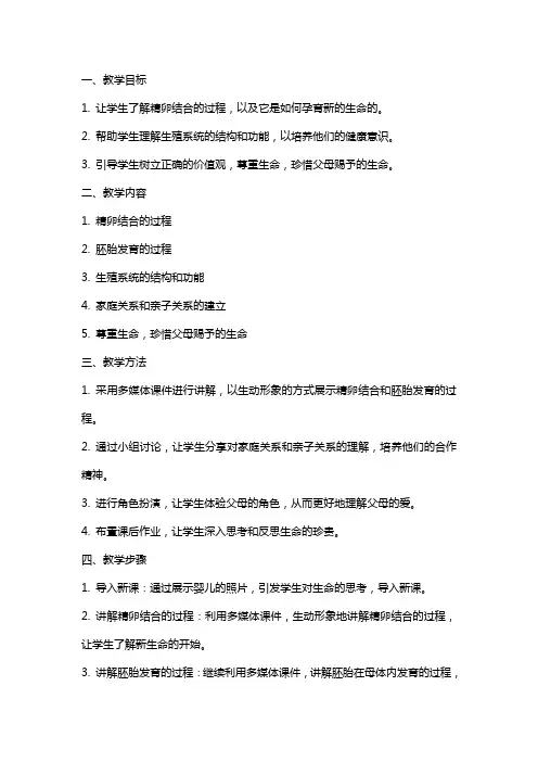 精卵结合孕育新的生命B教案