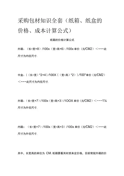 采购包材知识全套