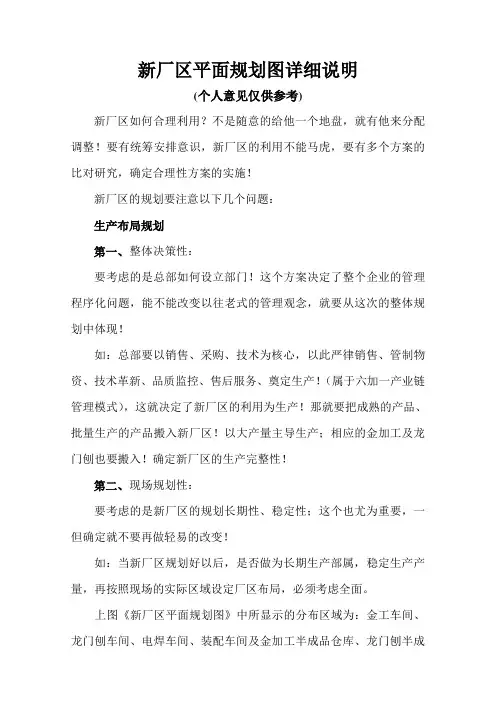 新厂区平面规划图详细说明
