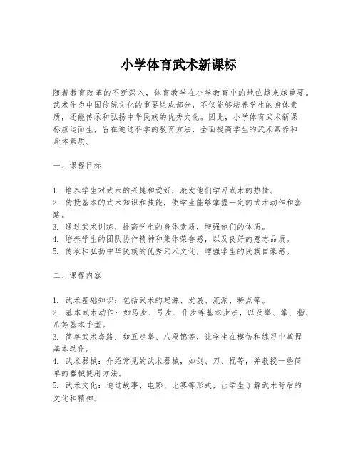 小学体育武术新课标