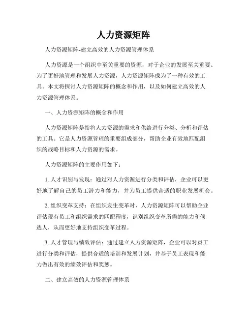 人力资源矩阵