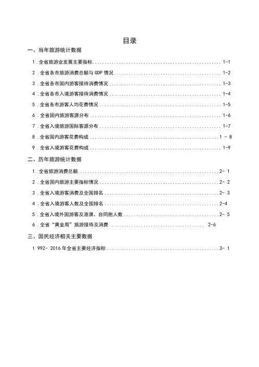 山东旅游统计便览