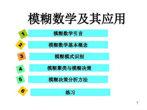 第六讲模糊数学及其应用