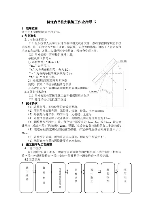 隧道内吊柱安装施工作业指导书