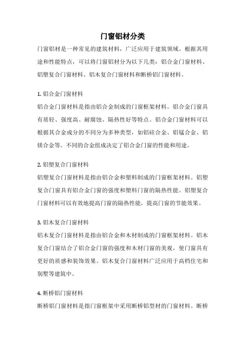 门窗铝材分类